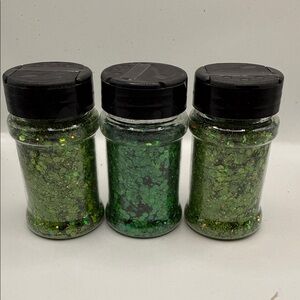 Green Chunky Glitter Shaker Set - 3 Pack